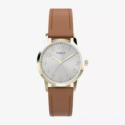 Timex Womens Brown Leather Strap Watch Tw2y72700jt