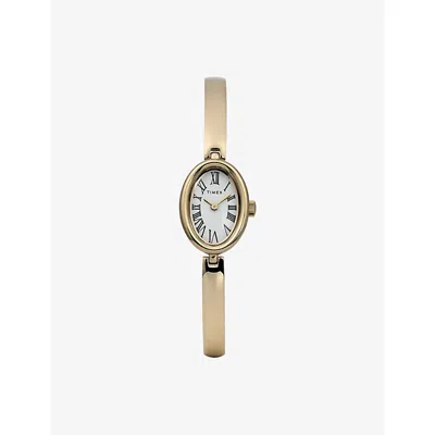 Timex Womens Cavatina 19mm Brass Quartz Bracelet Watch Gold Tone