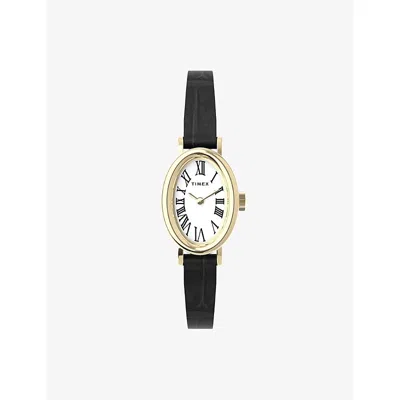 Timex Womens Cavatina Leather Strap Watch 19mm Black
