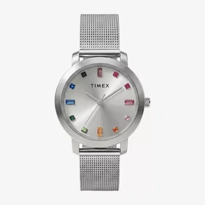 Timex Womens Silver Tone Stainless Steel Bracelet Watch Tw2y48600jt In Neutral