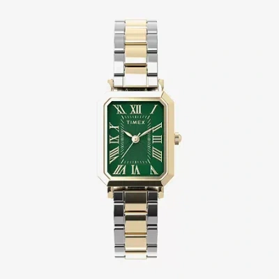 Timex Womens Two Tone Bracelet Watch Tw2y72000vq In Green