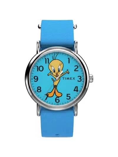 Timex X Looney Tunes Tweety Bird Weekender 38mm Watch In Blue