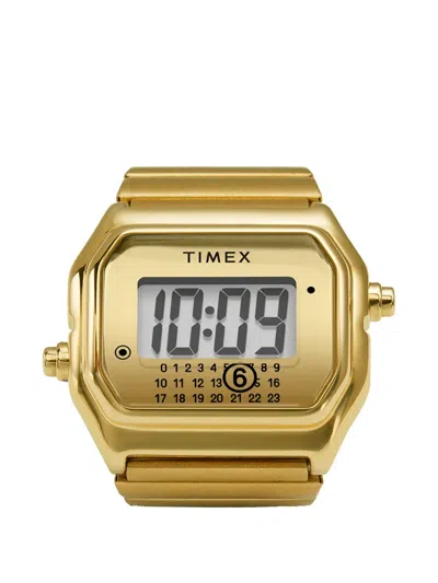 Timex X Mm6 T80 Rectangular 20mm Ring Watch In Gold