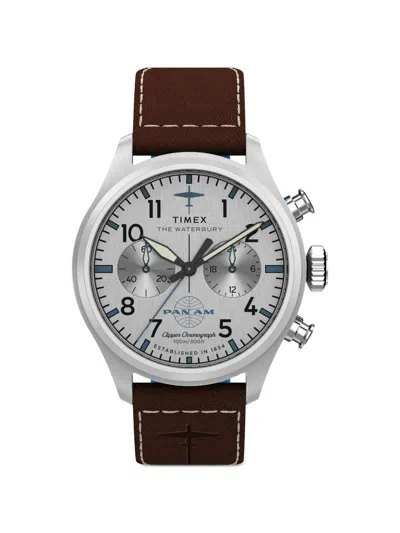 Timex X Pan Am Waterbury Ace 41mm Watch In Brown