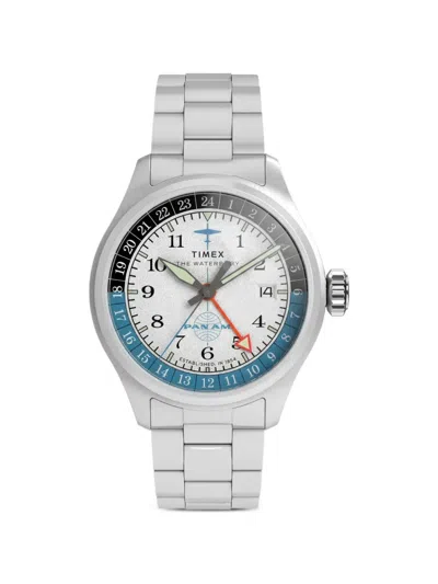 Timex X Pan Am® Waterbury Gmt 41mm Watch In Metallic