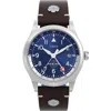 Timex ® X Pan Am® Waterbury Gmt Leather Strap Watch, 39mm In Blue