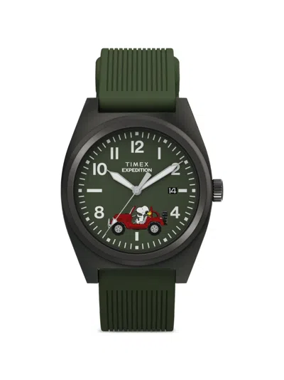 Timex X Peanuts® Expedition Snoopy Road Trip 39mm Watch In Green
