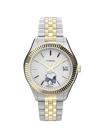 Timex X Peanuts Legacy Bowtie 34mm Watch In White
