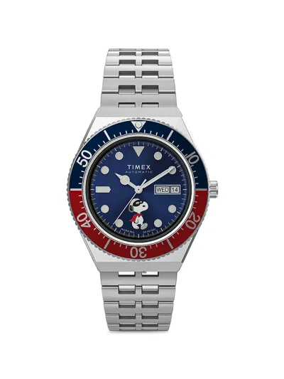 Timex X Peanuts M79 Automatic 40mm Watch In Blue