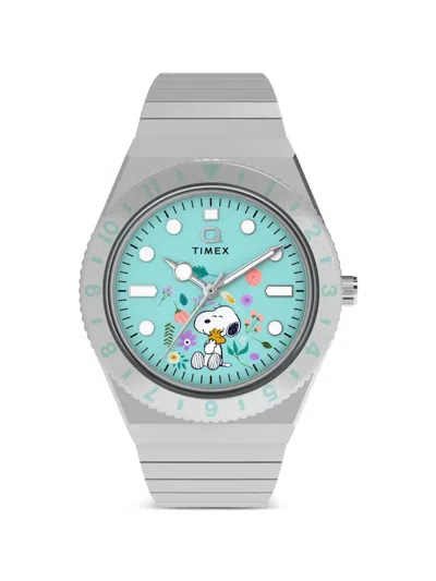 Timex X Peanuts Q  40.5mm Watch In Gray