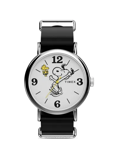 Timex X Peanuts Weekender 40.5mm Watch In Black