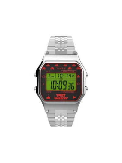 Timex X Space Invaders T80 34mm In White