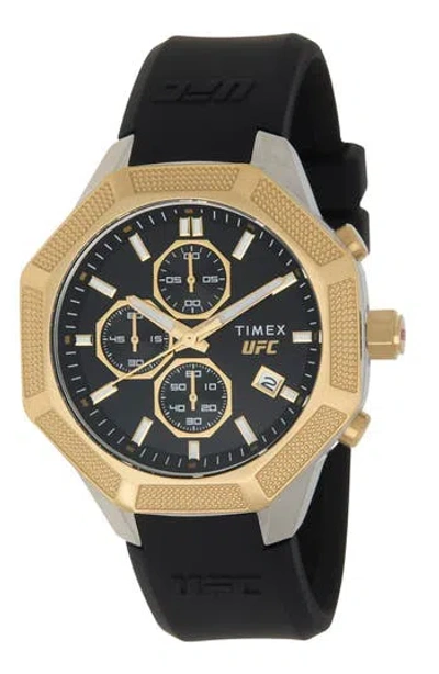 Timex ® X Ufc King Quartz Silicone Strap Watch, 45mm