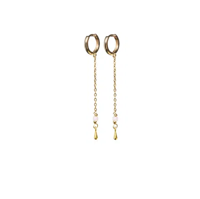 Timi Of Sweden Women's Gold Alda - Chain Hoop Earrings Stainless Steel