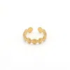 Timi Of Sweden Women's Gold Ane - Seashell Adjustable Ring Stainless Steel
