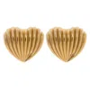 Timi Of Sweden Women's Gold Ane - Shell Heart Statement Earring Stainless Steel