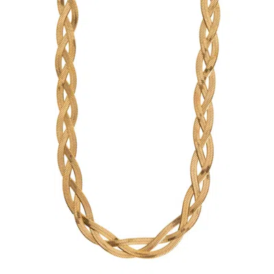 Timi Of Sweden Women's Gold Ariel - Braided Snake Chain Necklace Stainless Steel