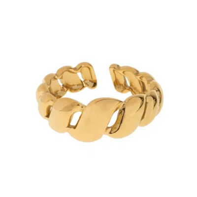 Timi Of Sweden Women's Gold Bea - Croissant Ring Stainless Steel