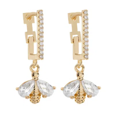 Timi Of Sweden Women's Gold Beatrice - Crystal Bee Hoop Earrings