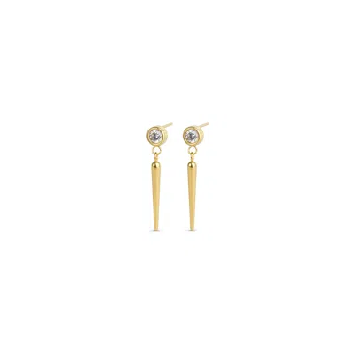 Timi Of Sweden Women's Gold Bim - Crystal Spike Earrings Stainless Steel