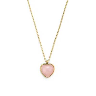 Timi Of Sweden Women's Gold Dorotea - Gemstone Heart Necklace Stainless Steel