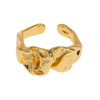 Timi Of Sweden Women's Gold Elizha - Chunky Adjustable Organic Statement Ring