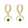 Timi Of Sweden Women's Gold Elvira - Moon & Star Crystal Hoop Earrings