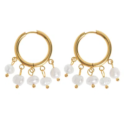 Timi Of Sweden Women's Gold Estelle - Pearl Hoop Earrings