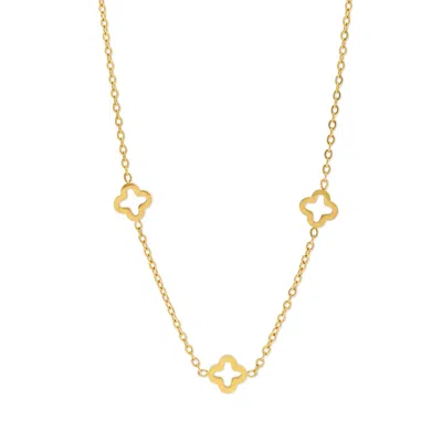 Timi Of Sweden Women's Gold Jenna - Clover Necklace Stainless Steel