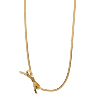 Timi Of Sweden Women's Gold Juliette - Bow Snake Chain Necklace Stainless Steel
