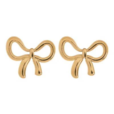 Timi Of Sweden Women's Gold Juliette - Bow Stud Earrings Stainless Steel