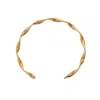 Timi Of Sweden Women's Gold Juni - Wavy Twisted Bangle Bracelet Stainless Steel