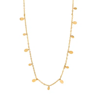 Timi Of Sweden Women's Gold Lia - Tiny Oval Necklace Stainless Steel
