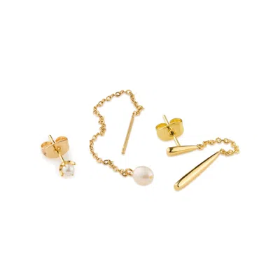 Timi Of Sweden Women's Gold Lindy - Chain Earrings Set