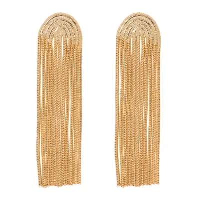 Timi Of Sweden Women's Gold Lisanne - Long Arched Chain Party Earrings