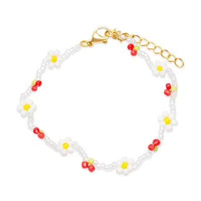 Timi Of Sweden Women's Gold Lovis - Cherry & Flower Bead Bracelet In Multi