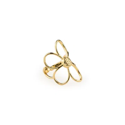 Timi Of Sweden Women's Gold Lucky - Outline Flower Ring