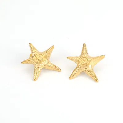 Timi Of Sweden Women's Gold Malin - Starfish Stud Earrings Stainless Steel