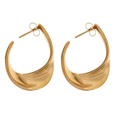 Timi Of Sweden Women's Gold Mia - Statement Vintage Hoop Earrings Stainless Steel