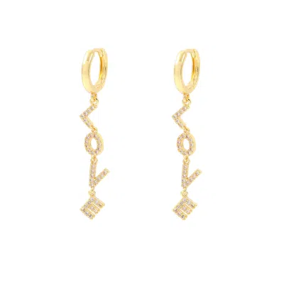 Timi Of Sweden Women's Gold Millie - Love Letter Crystal Hoop Earrings