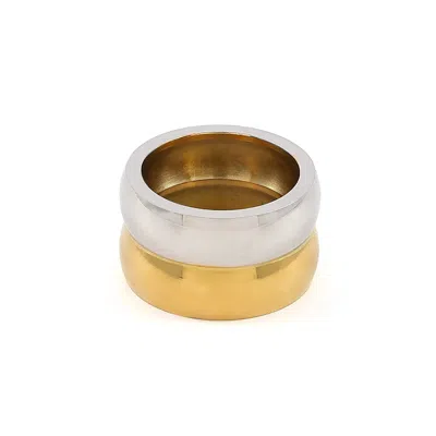 Timi Of Sweden Women's Gold Nellie - Double Dome Duo Ring Stainless Steel