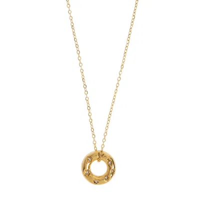Timi Of Sweden Women's Gold Odelia - Crystal Donut Necklace Stainless Steel