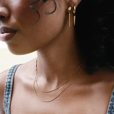 Timi Of Sweden Women's Gold Pim - Spike Hoop Earrings Stainless Steel