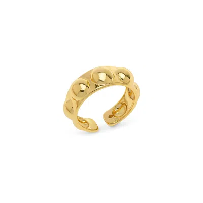 Timi Of Sweden Women's Gold Reah - Bubble Structure Ring Stainless Steel