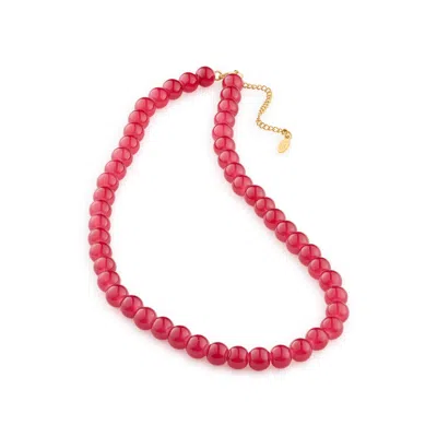 Timi Of Sweden Women's Gold / Red Helmi - Glassbeads Necklace Red