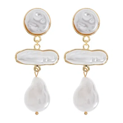 Timi Of Sweden Women's Gold Rivers - Statement Faux Pearl Earrings