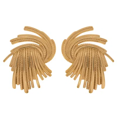 Timi Of Sweden Women's Gold Rory - Swirl Oversized Stud Earrings Stainless Steel