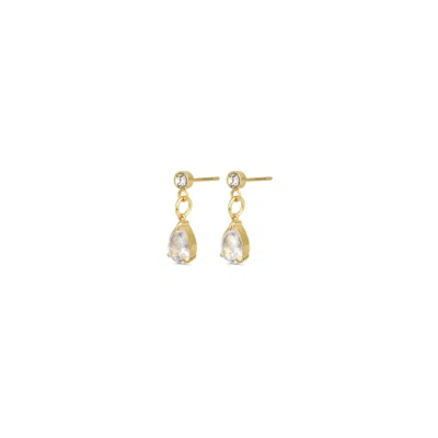 Timi Of Sweden Women's Gold Roslyn - Crystal Stud Earrings Stainless Steel