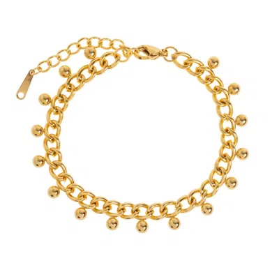 Timi Of Sweden Women's Gold Saffron - Oriental Bead Link Bracelet Stainless Steel