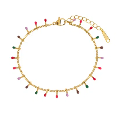 Timi Of Sweden Women's Gold Sasha - Multi Color Enamel Bracelet Stainless Steel